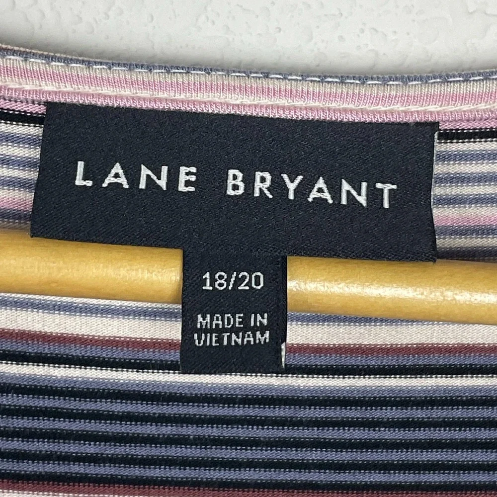 Lane Bryant Surplice Maxi Dress‎ Women's Sz 18/20 Striped Jersey Casual Ruched